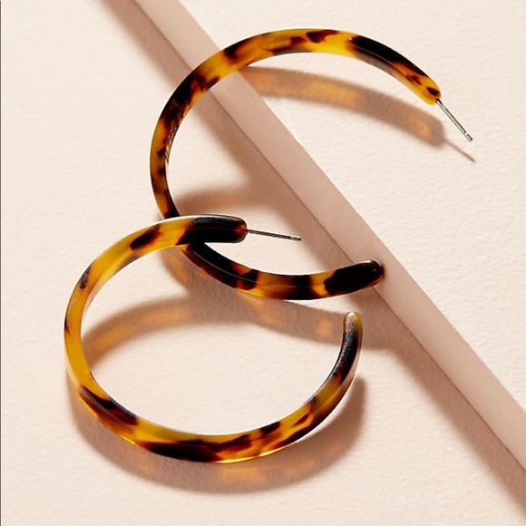 Anthropologie Jewelry - Novalie Tortoiseshell Hoop Earrings